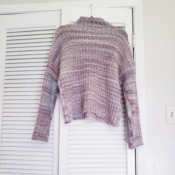 marled brown tan knit gradient crew sweater XS - Picture 6 of 9